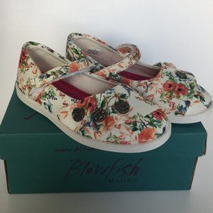Mary-Jane Flat Shoes Girls Size 9(US) Floral Print